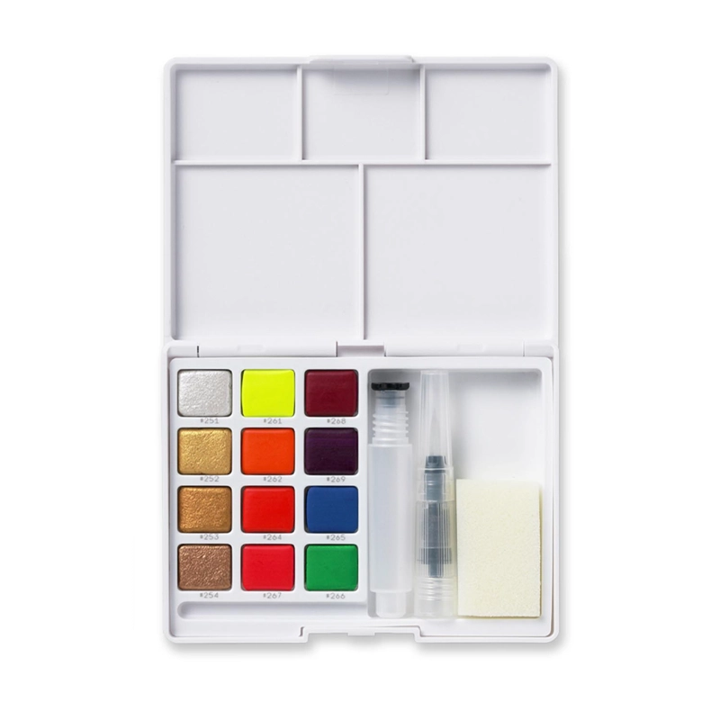 SAKURA KOI ACUARELA + WATERBRUSH 12 COLORES (4M + 8F) - 2