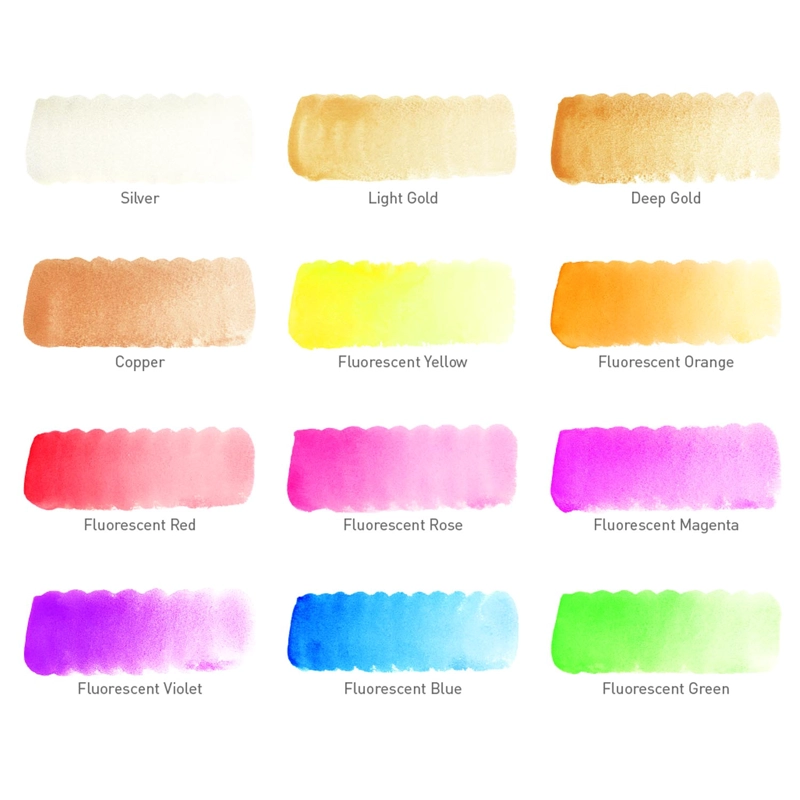 SAKURA KOI ACUARELA + WATERBRUSH 12 COLORES (4M + 8F) - 3