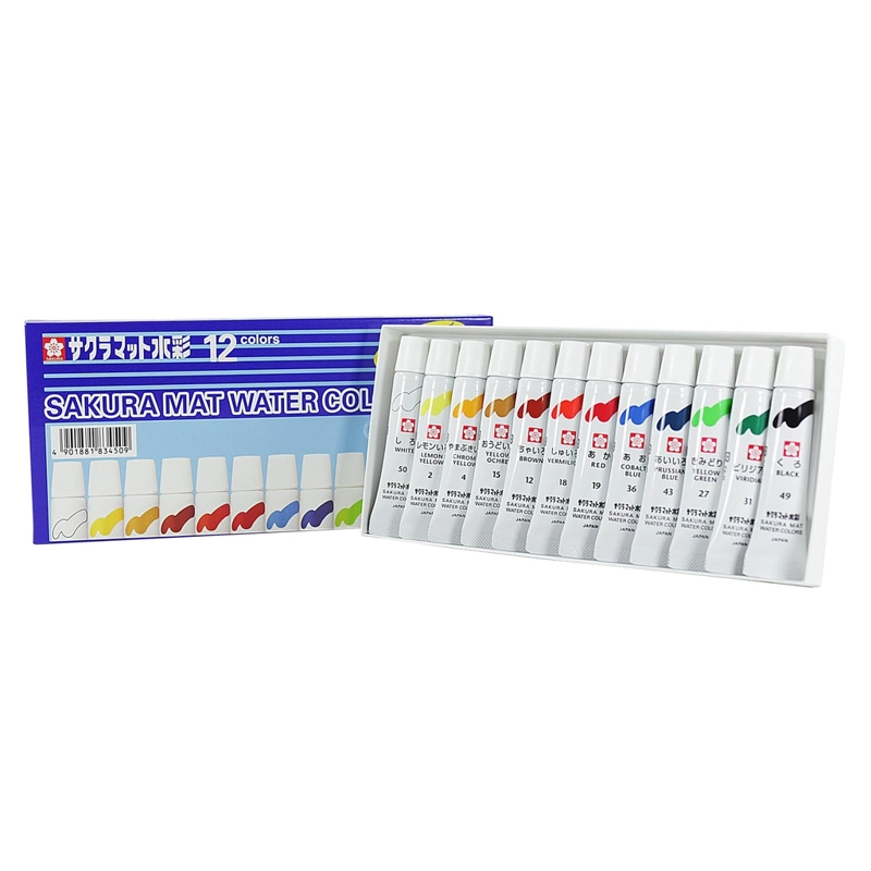 ACUARELAS SAKURA SEMI-TRANSPARENTES EN SET 12 COLORES 5ML - 3