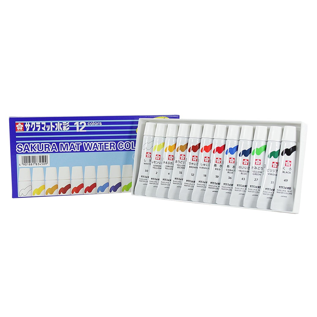 ACUARELAS SAKURA SEMI-TRANSPARENTES EN SET 12 COLORES 5ML - 3