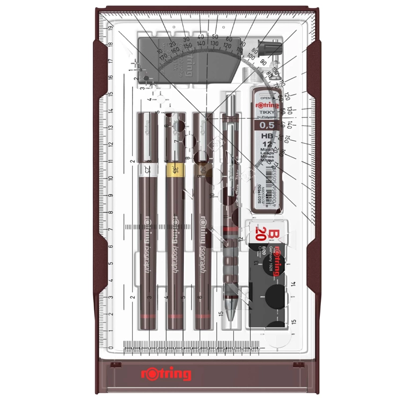 SET DE TIRALINEAS ISOGRAPH ROTRING COLLEGE (0.25-0.35-0.5MM) - 2