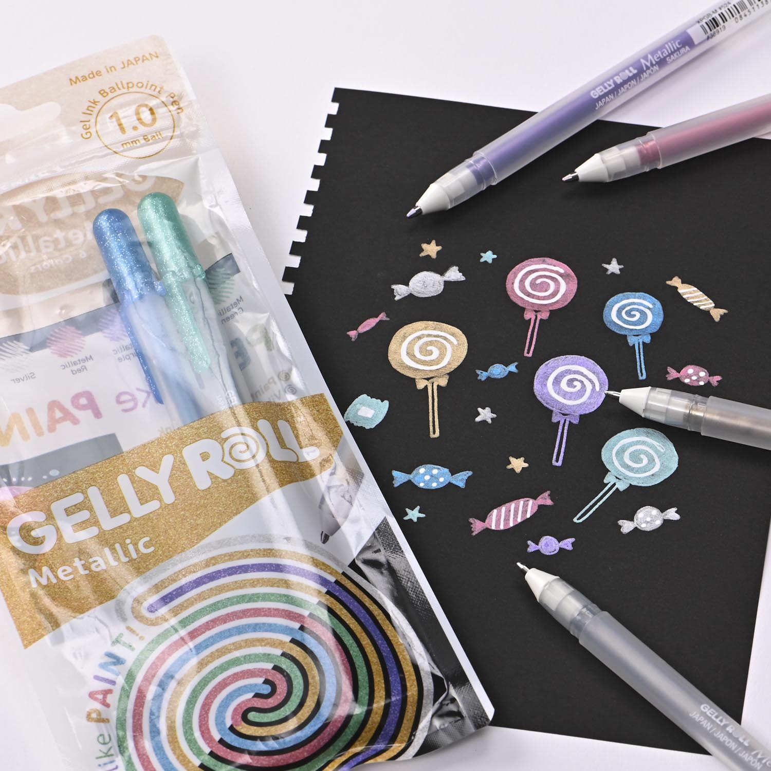 LAPIZ GEL GELLY ROLL SAKURA METALLIC 6 COLORES - 3
