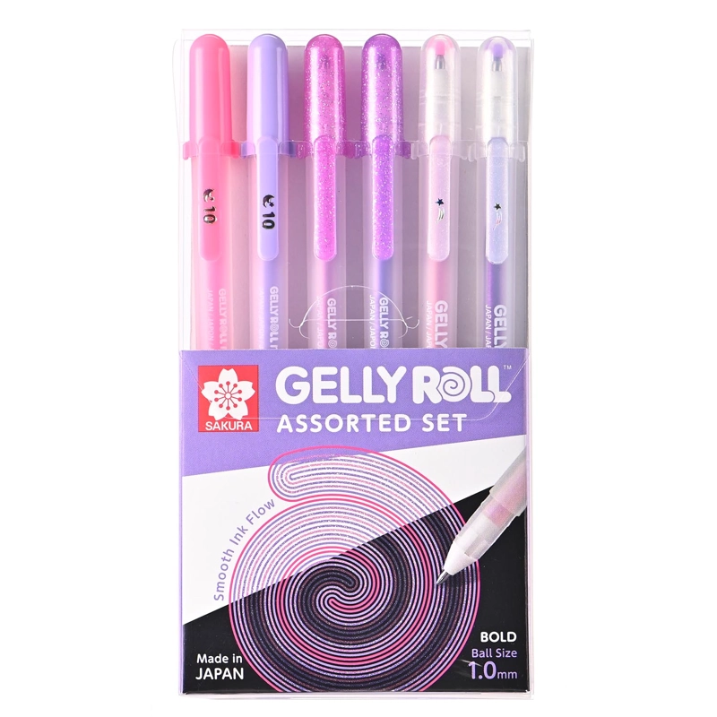 LAPIZ GEL GELLY ROLL SAKURA ROSADO Y MORADOS - 1