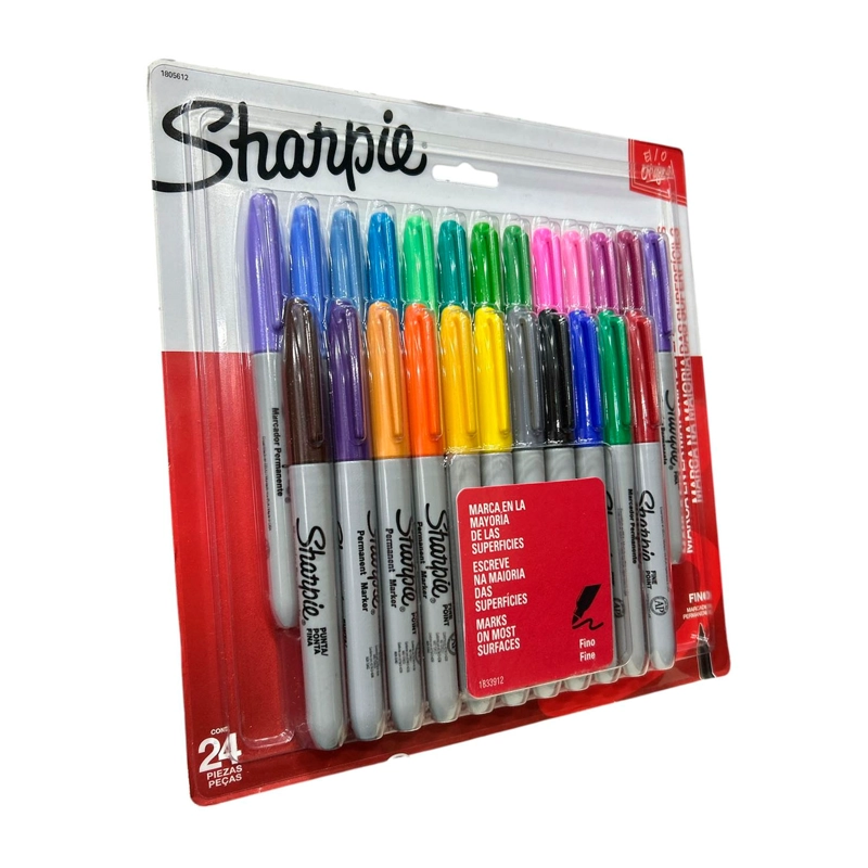 SET 24 MARCADORES SHARPIE PUNTA FINA COLORES SURTIDOS - 2
