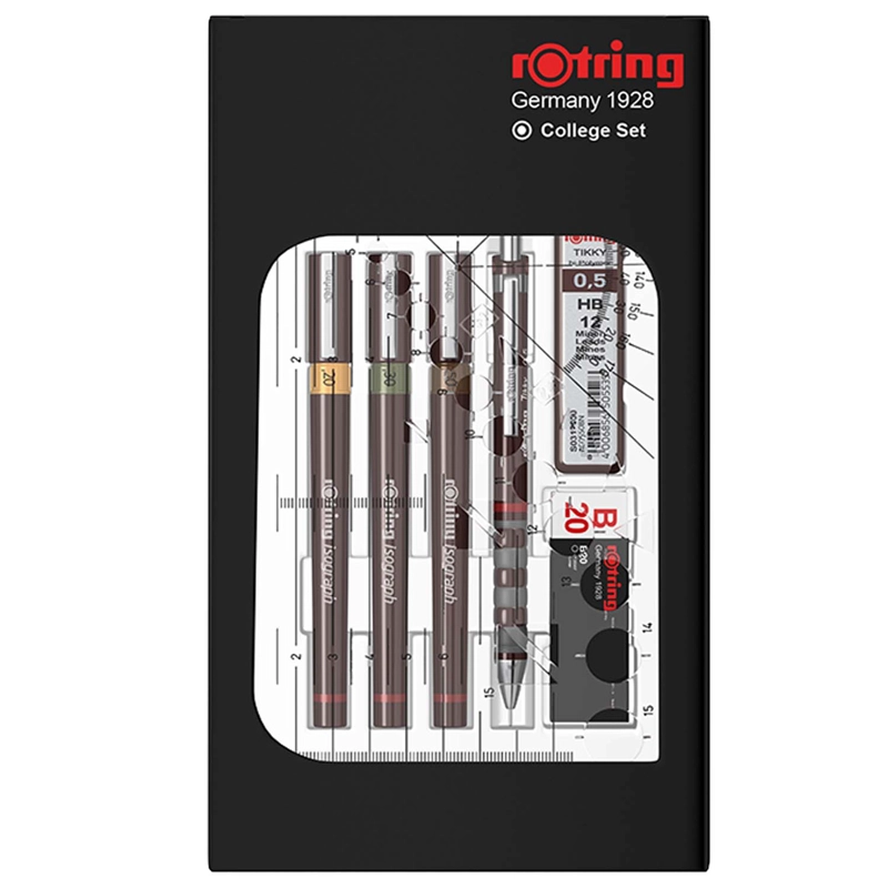 SET DE TIRALINEAS ISOGRAPH ROTRING COLLEGE (0.2-0.3- 0.5MM) - 1