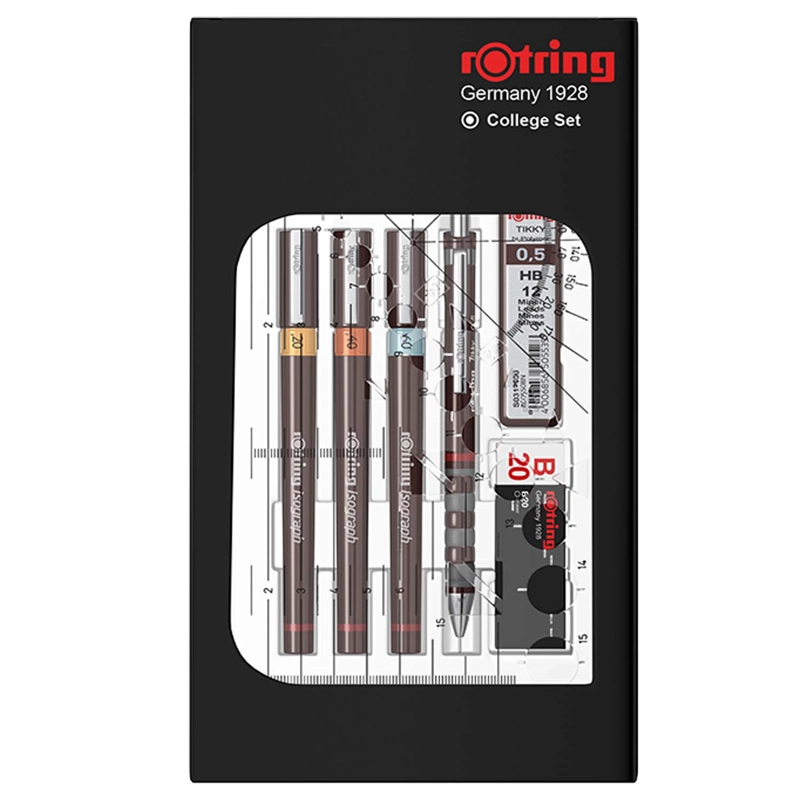 SET DE TIRALINEAS ISOGRAPH ROTRING COLLEGE (0.2-0.4-0.6 MM) - 1
