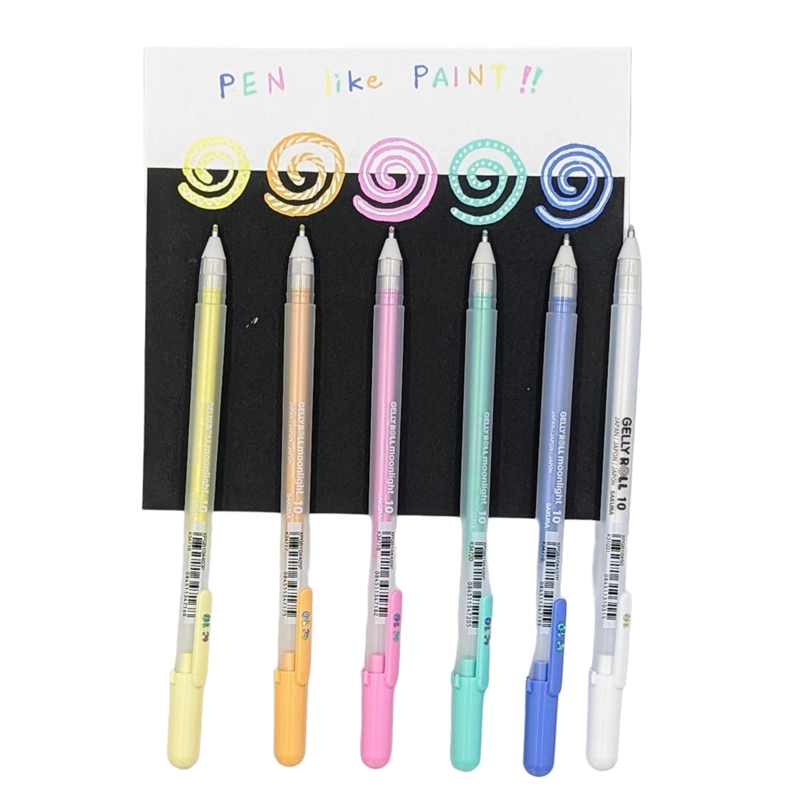 LAPIZ GEL GELLY ROLL SAKURA MOONLIGHT 6 COLORES PASTELES - 2