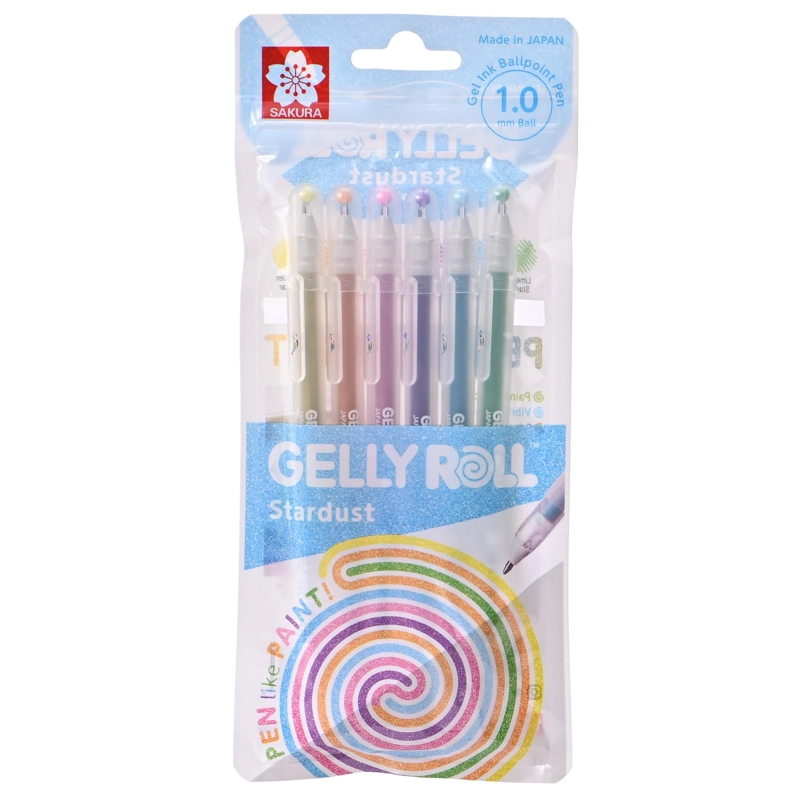 LAPIZ GEL GELLY ROLL SAKURA 6 COLORES STARDUST - 1