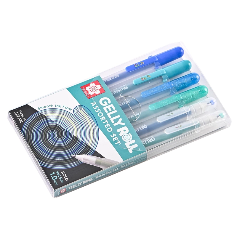 LAPIZ GEL GELLY ROLL SAKURA AZULES Y VERDES - 2