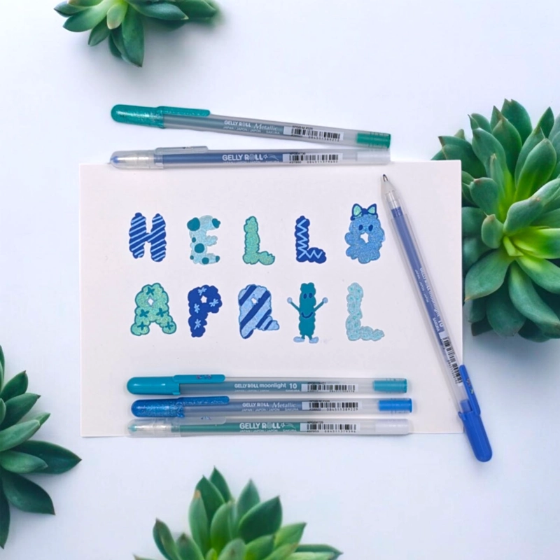 LAPIZ GEL GELLY ROLL SAKURA AZULES Y VERDES - 3