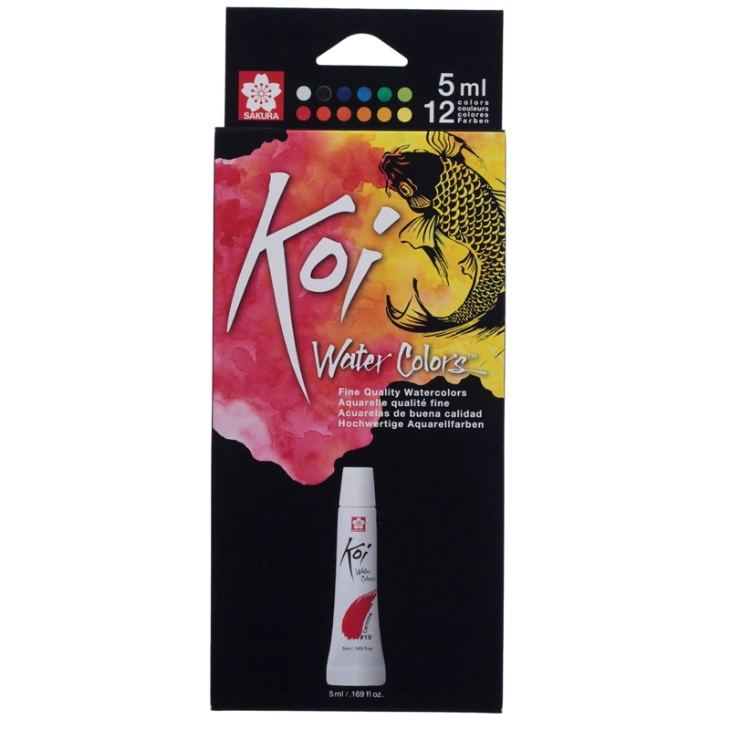 ACUARELA EN TUBO KOI WATER SAKURA 12 COLORES 5ML - 2