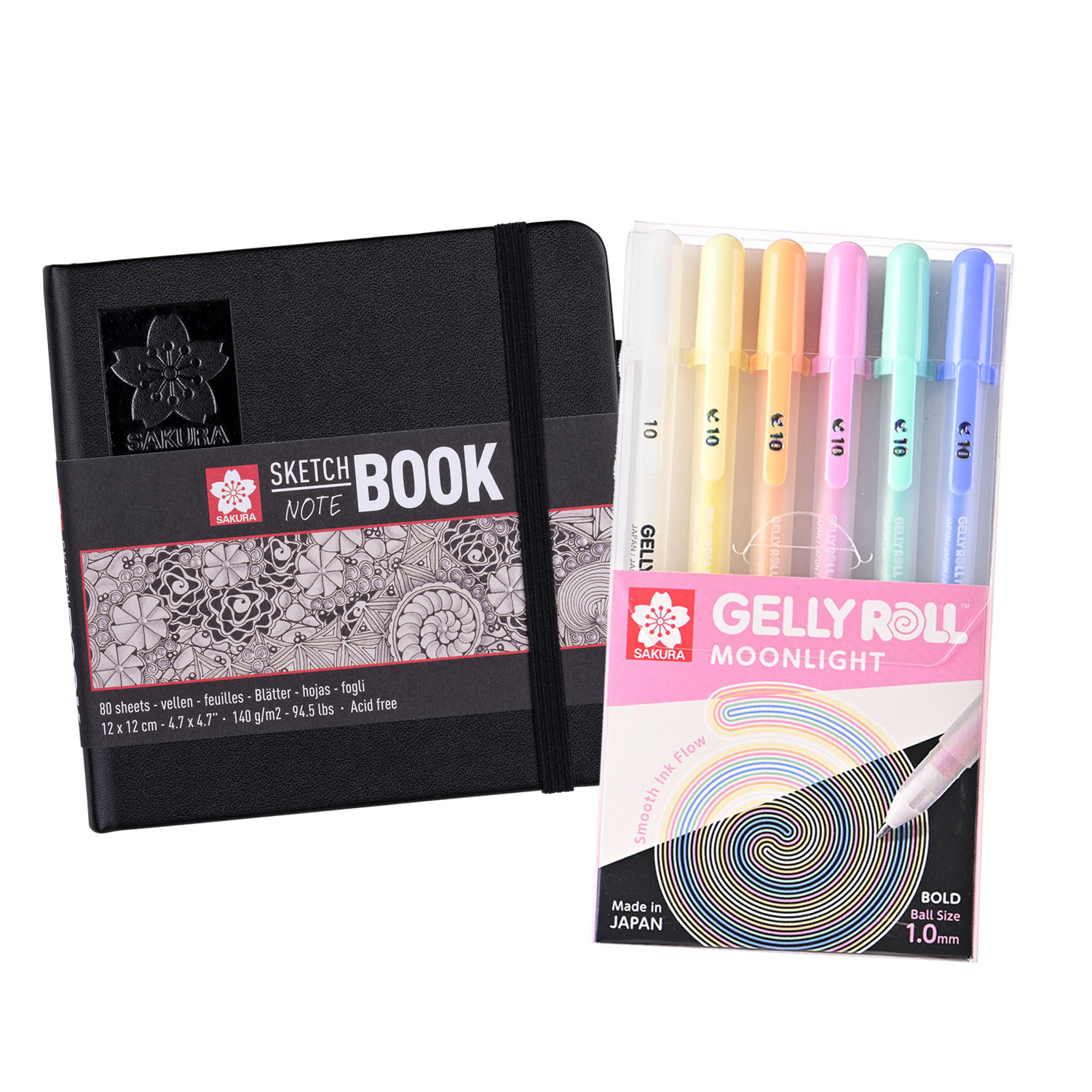 SKETCHBOOK SAKURA CREMA 12X12+ SET GELLY ROLL PASTELES - 1