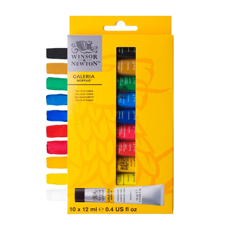 SET INICIAL ACRILICO GALERIA WINSOR & NEWTON 10X12ML - 1