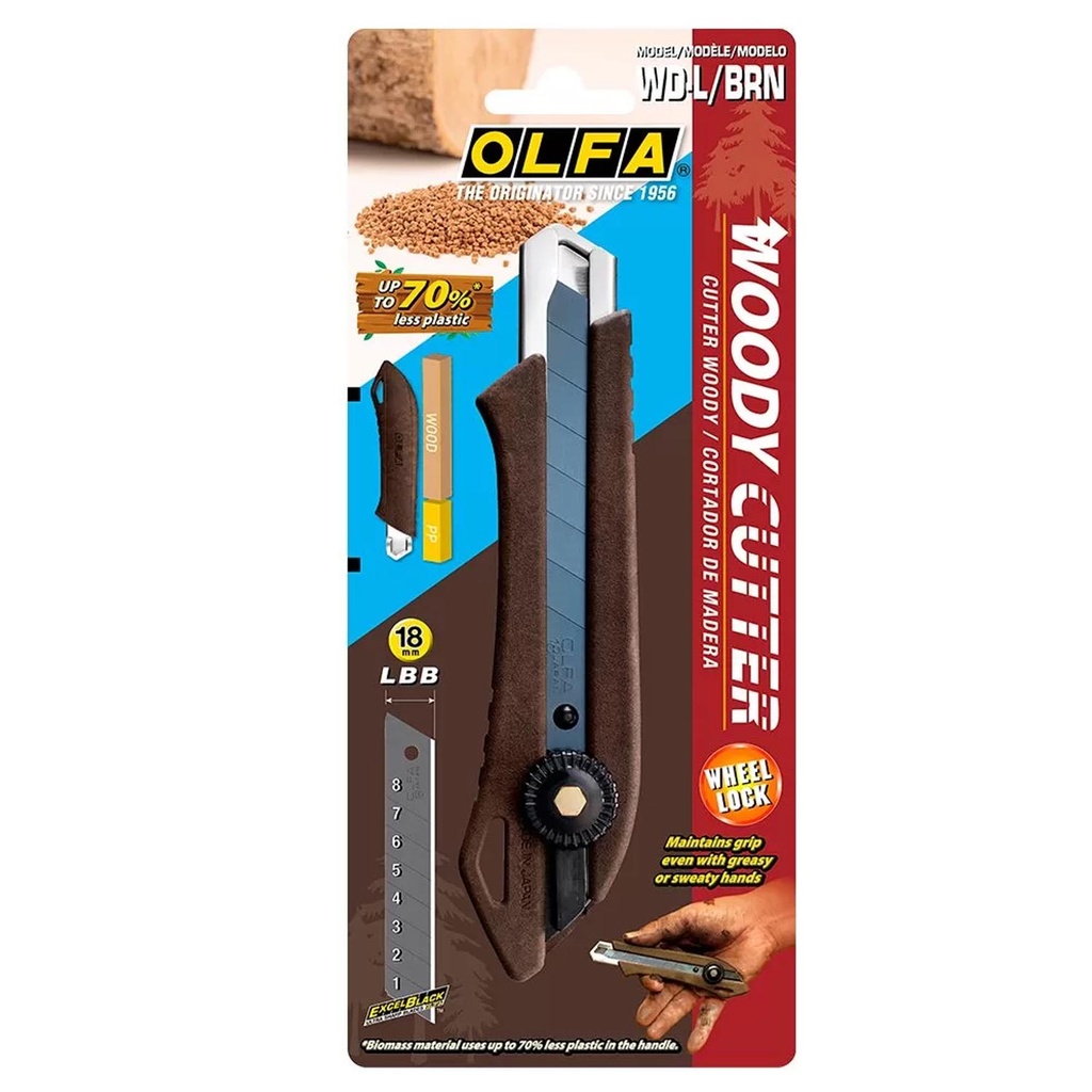 CUCHILLO CARTONERO OLFA 18MM DE MADERA - 1