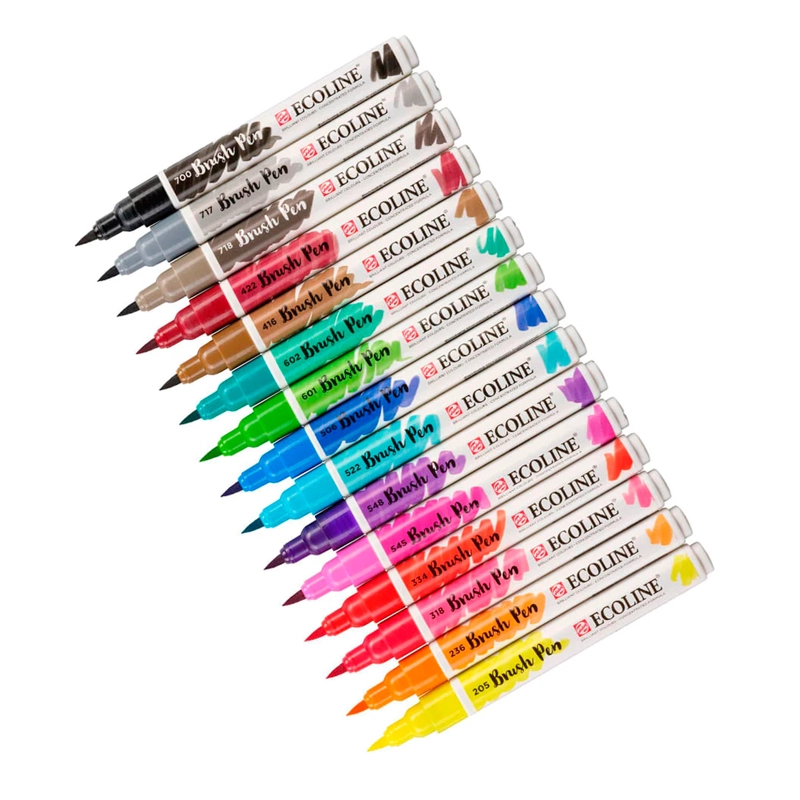 SET PLUMONES PUNTA PINCEL ECOLINE (15 COLORES) - 2