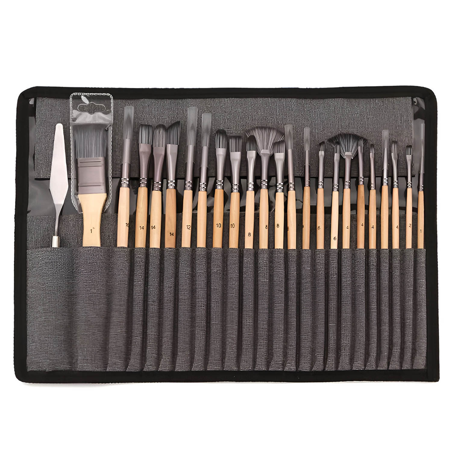 PINCELES PARA ACUARELA Y ACRILICO CON ESTUCHE RENART 24 PCS. - 1