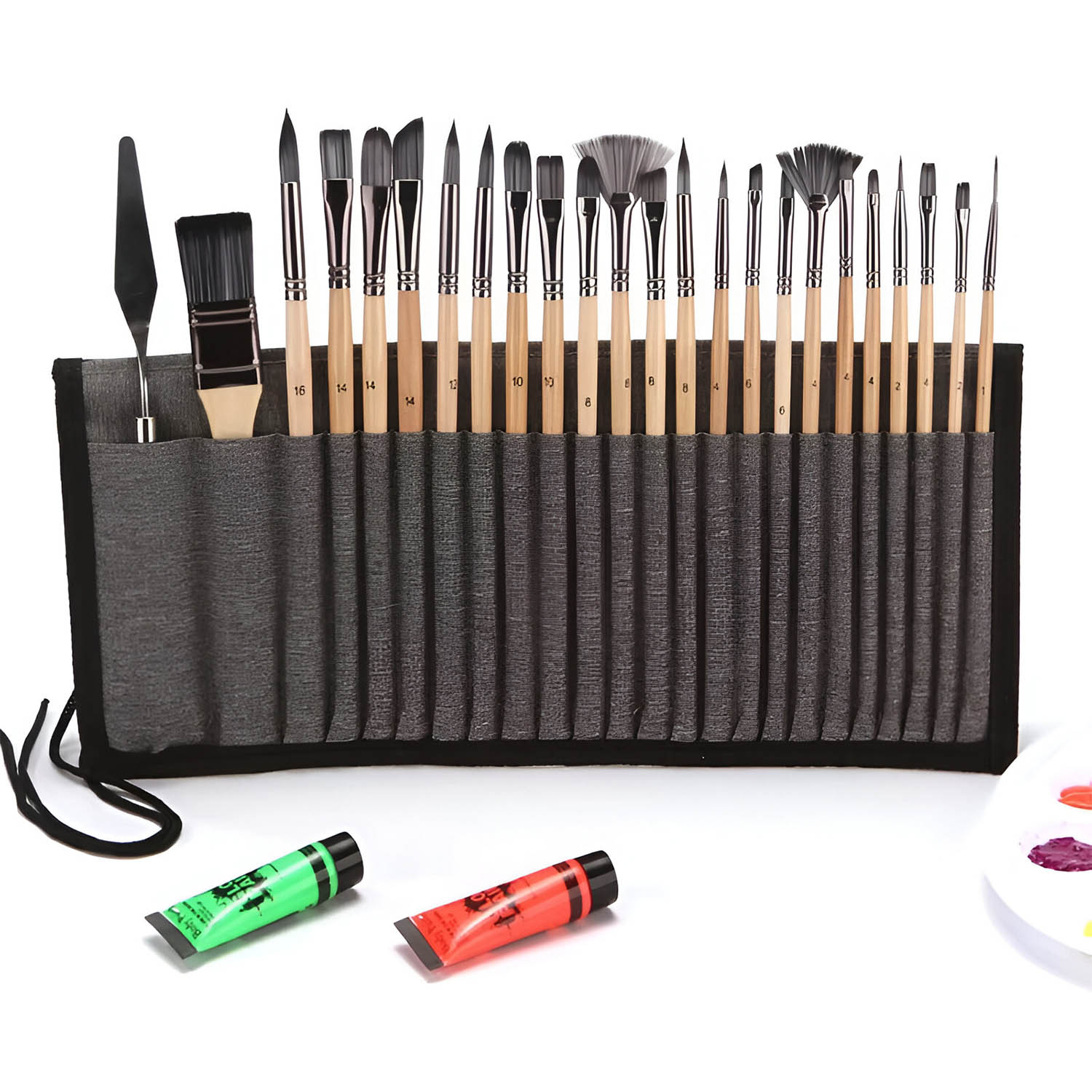 PINCELES PARA ACUARELA Y ACRILICO CON ESTUCHE RENART 24 PCS. - 2