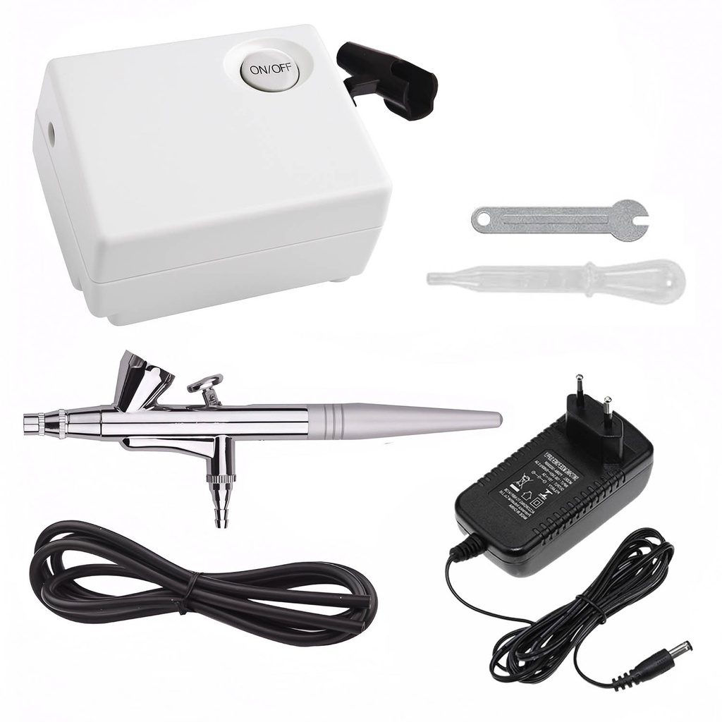 AEROGRAFO CON COMPRESOR BASICO Y ACCESORIOS RENART - 2