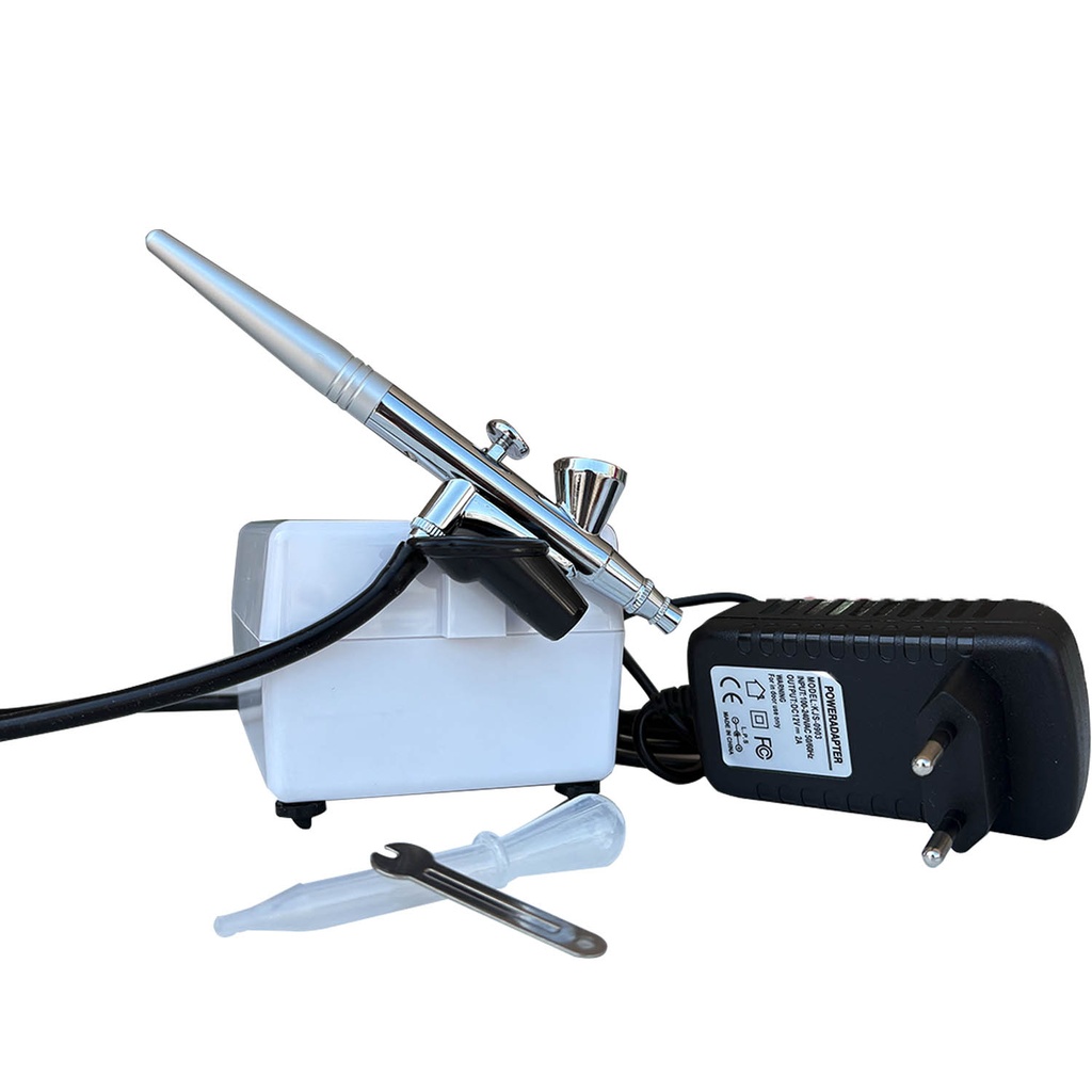 AEROGRAFO CON COMPRESOR BASICO Y ACCESORIOS RENART - 3