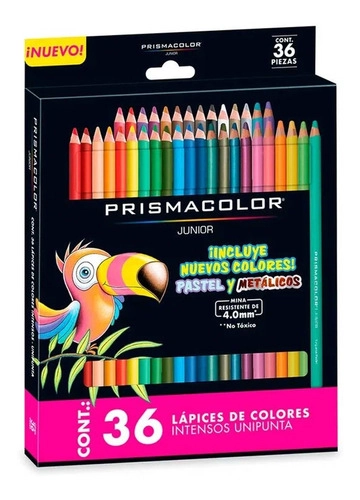 LAPICES PASTEL Y METALICOS PRISMACOLOR JUNIOR 36 COLORES - 1