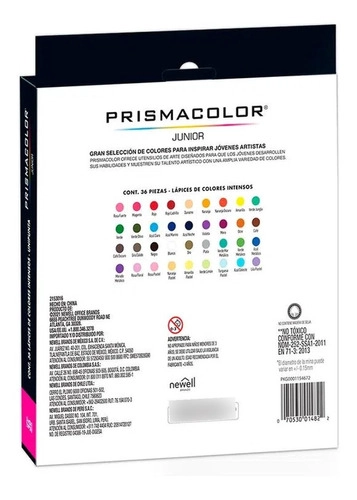 LAPICES PASTEL Y METALICOS PRISMACOLOR JUNIOR 36 COLORES - 2