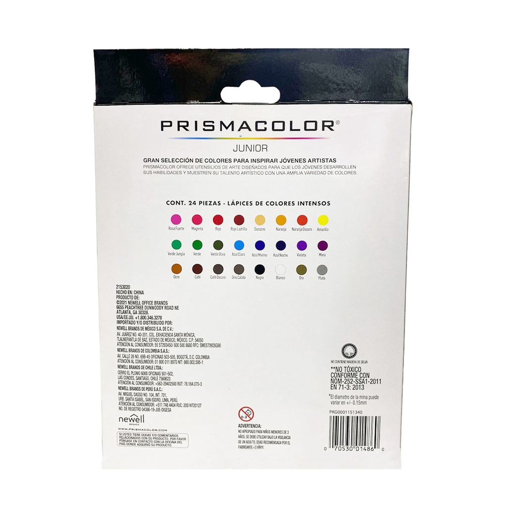 LAPICES PASTEL Y METALICOS PRISMACOLOR JUNIOR 24 COLORES - 2