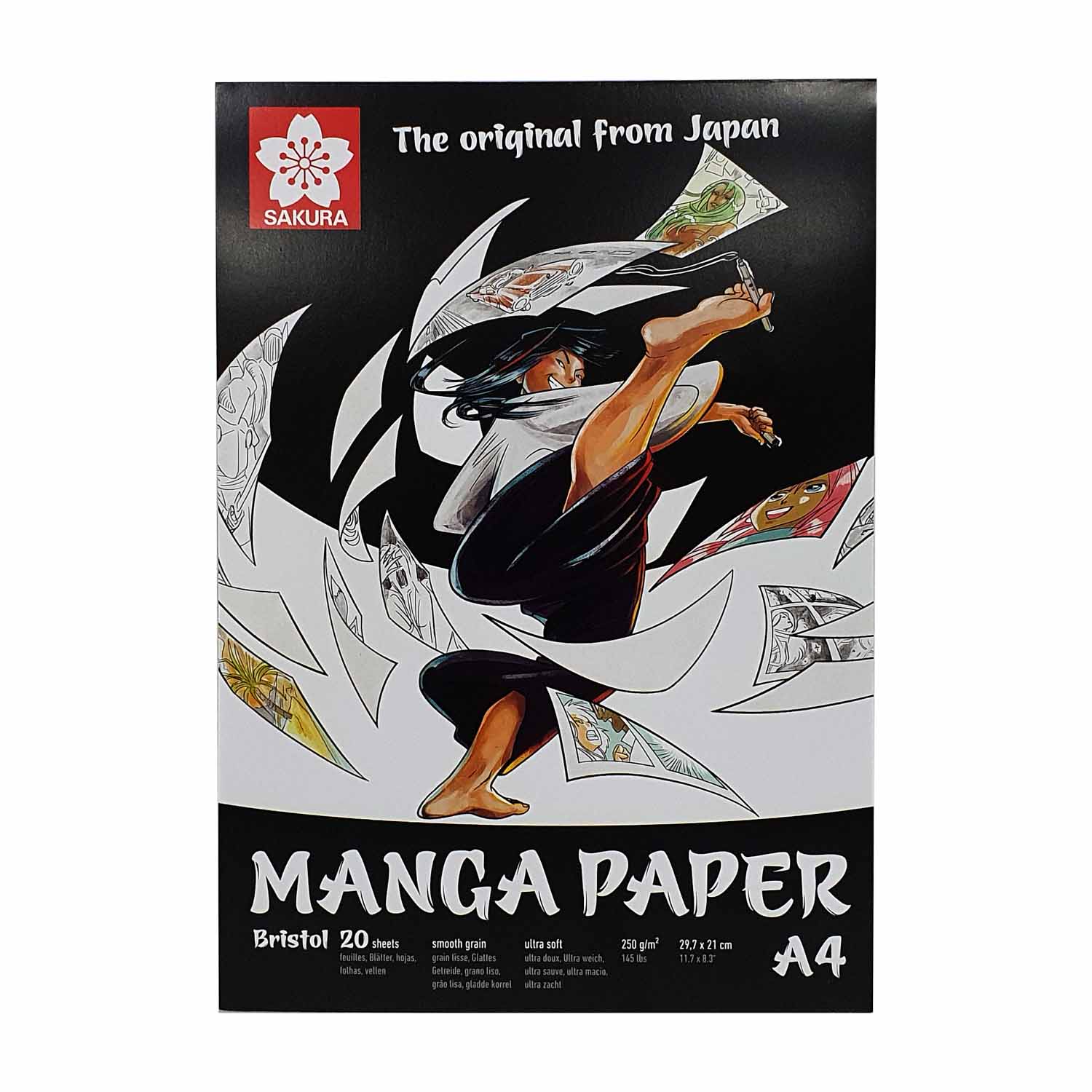 BLOCK DE PAPEL MANGA - SAKURA (250GR - 20HJ)  A4 (21X29.7CM) - 1