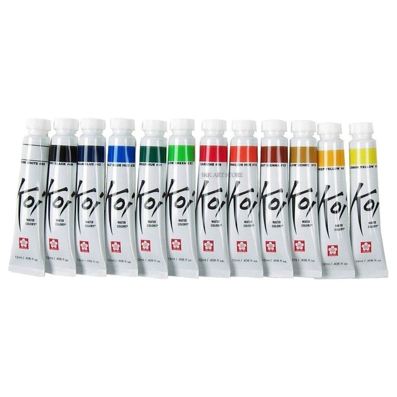 SET ACUARELA EN TUBO SAKURA 12ML  12 COLORES - 4