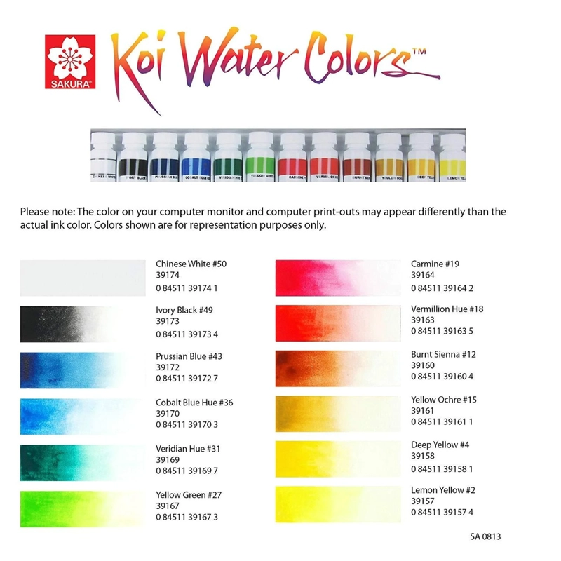 SET ACUARELA EN TUBO SAKURA 12ML  12 COLORES - 5