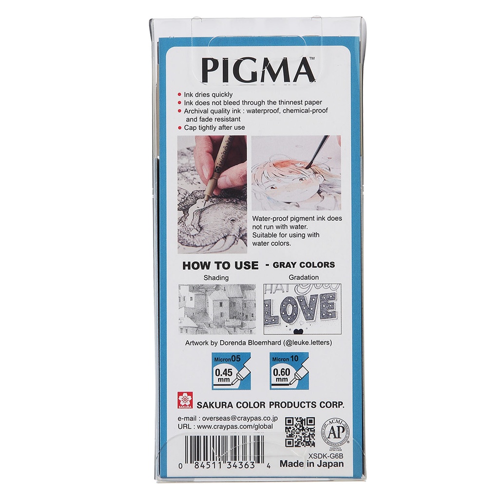 SET DE TIRALINEA PIGMA MICRON MONOTONO SAKURA 6UD - 2