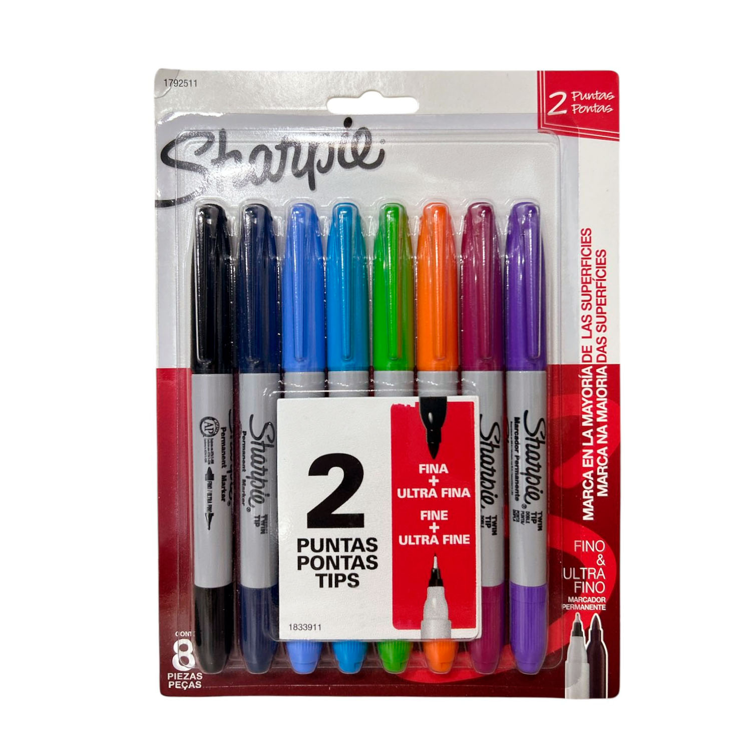 MARCADOR SHARPIE DOBLE PUNTA (SET 8 COLORES) - 1