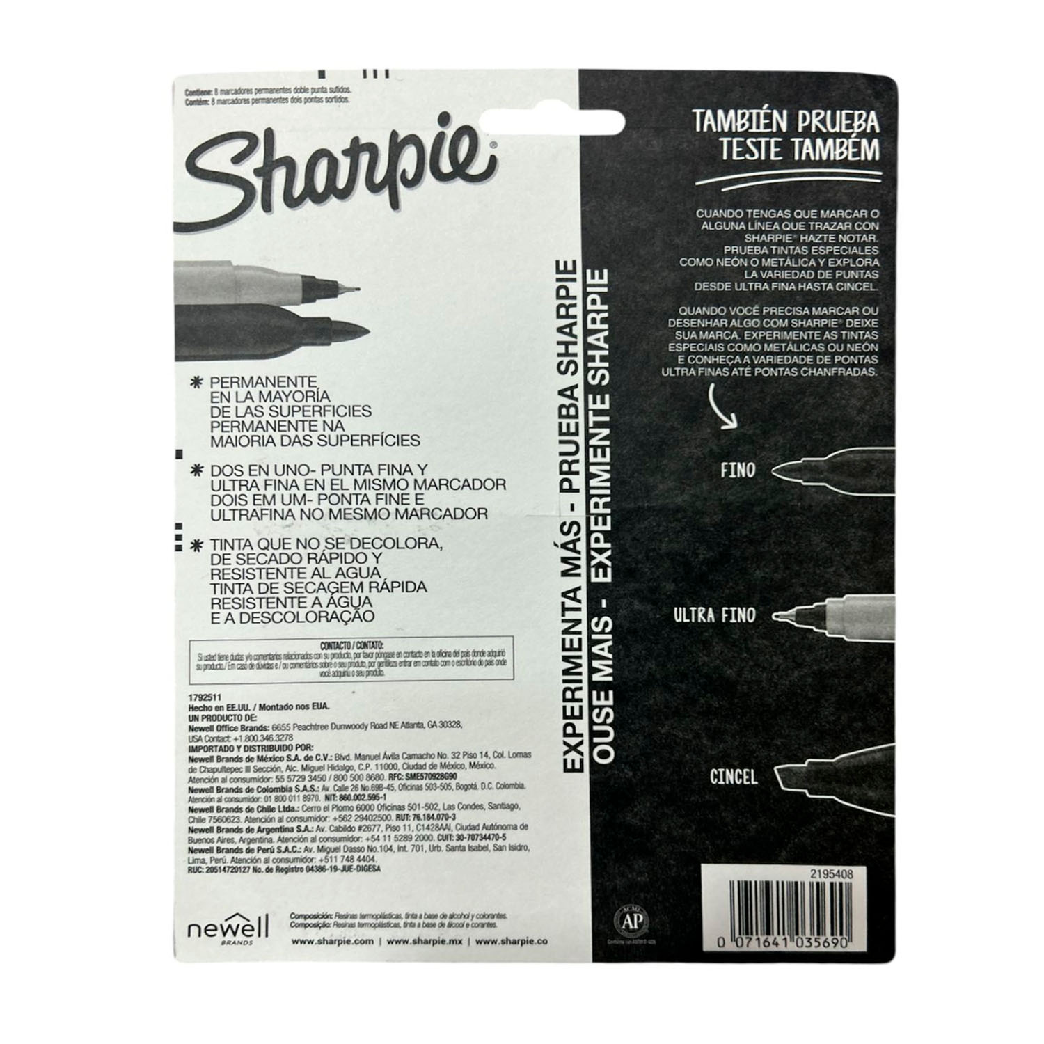 MARCADOR SHARPIE DOBLE PUNTA (SET 8 COLORES) - 4