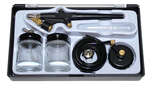 AEROGRAFO BASICO PLASTICO DE ACCION SIMPLE CON ACCESORIOS - 1