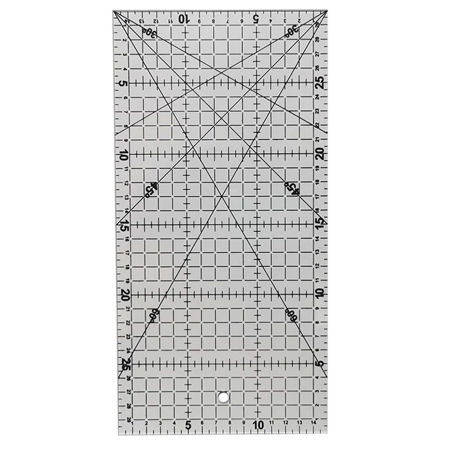 REGLA PATCHWORK QUILTING 30X15CM CON ANGULOS 30-45-60 GRADOS - 1