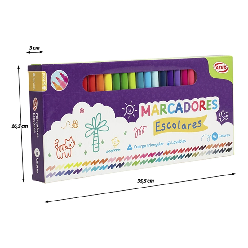 MARCADORES ADIX 48 COLORES - 3