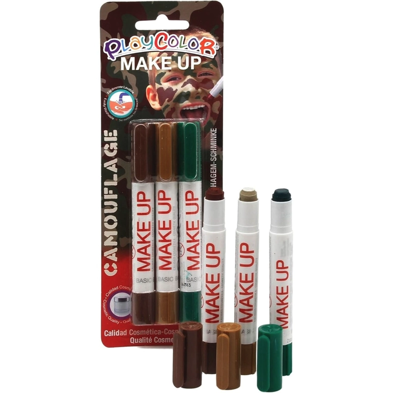 MAQUILLAJE TEMATICO CAMUFLAJE INSTANT 3 COLORES - 2