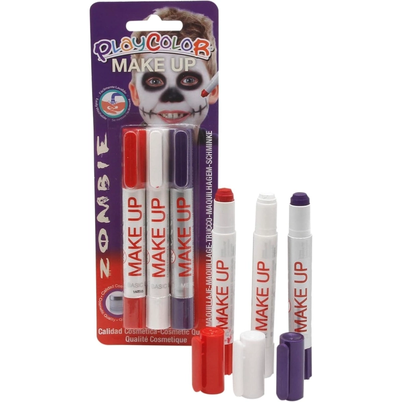 MAQUILLAJE TEMATICO ZOMBIE INSTANT 3 COLORES - 1
