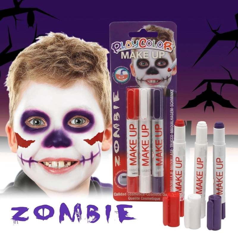 MAQUILLAJE TEMATICO ZOMBIE INSTANT 3 COLORES - 2