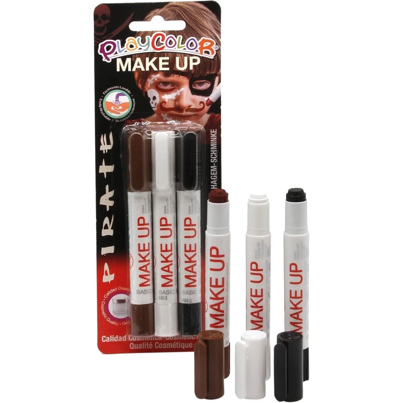 MAQUILLAJE TEMATICO PIRATA INSTANT 3 COLORES - 1