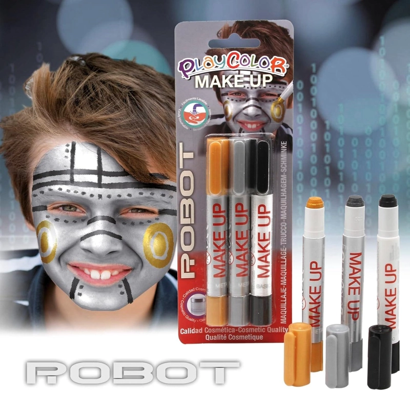 MAQUILLAJE TEMATICO ROBOT INSTANT 3 COLORES - 2