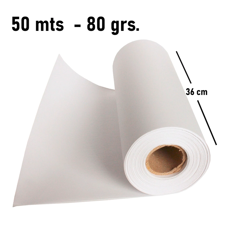 ROLLO PAPEL BOND PLOTTER 36CM X 50MTS 80GR - 2