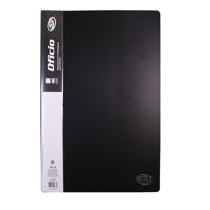 CARPETA ADIX CON 40 FUNDAS COLOR NEGRO (OFICIO) - 1