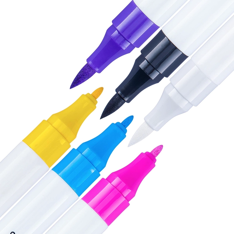 MARCADORES ACRILICOS ADIX PUNTA BRUSH/FINA 6 COLORES - 3