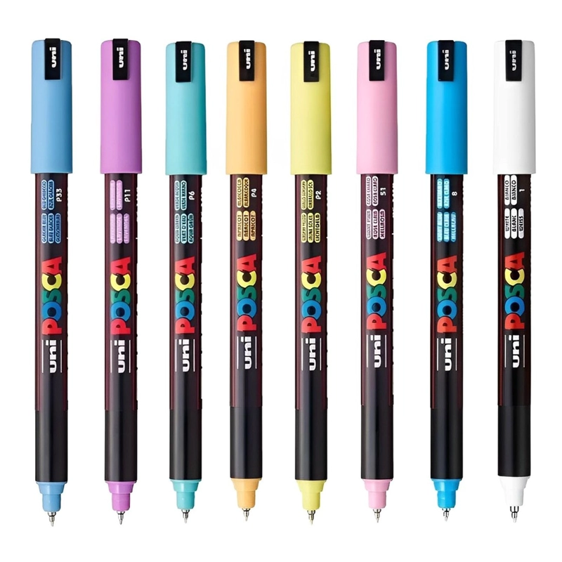 MARCADOR UNI POSCA 8 COLORES PASTEL 1MR 0.7MM - 2