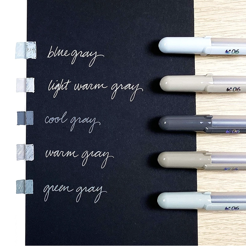 LAPICES GEL GELLY ROLL  MOONLIGHT 5 COL GRISES - 2