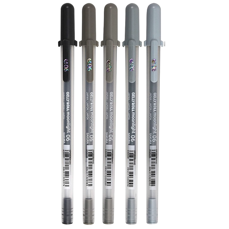 LAPICES GEL GELLY ROLL  MOONLIGHT 5 COL GRISES - 3