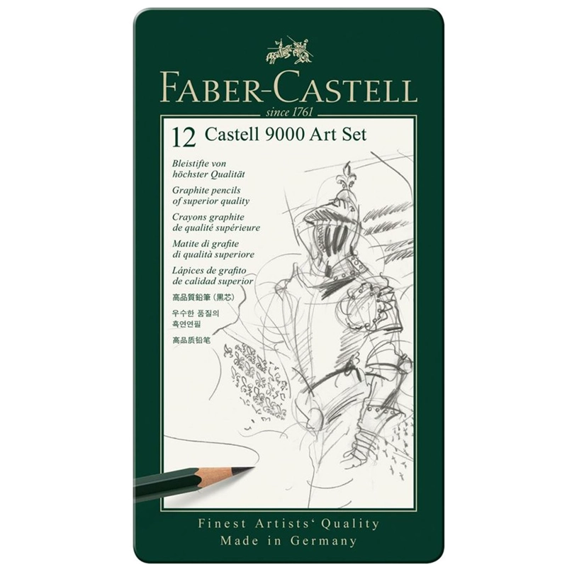 LAPICES GRAFITO FABER-CASTELL 9000 (8B-2H) 12 UD - 1