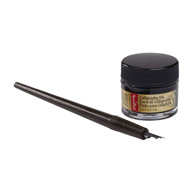 SET PLUMILLA #102 CROW QUILL Y TINTA NEGRA 12ML SPEEDBALL - 2