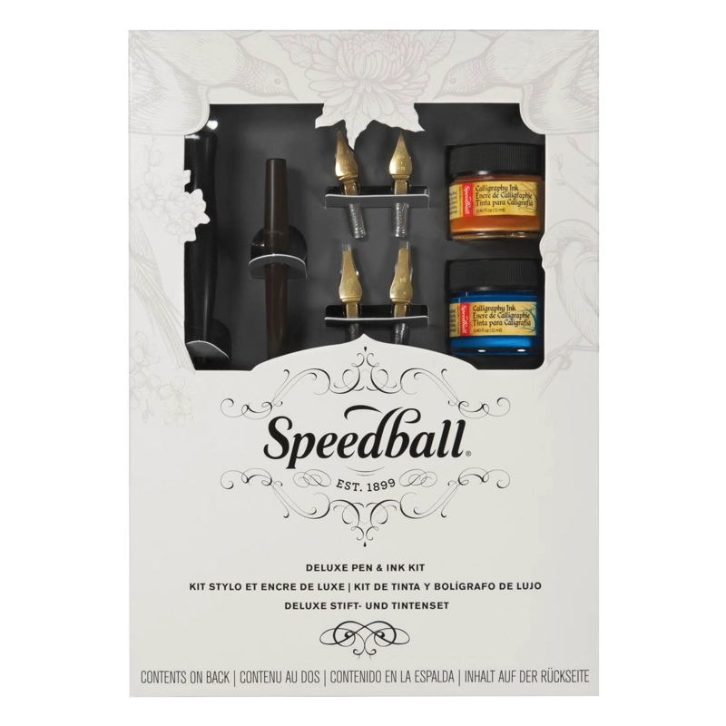 KIT DELUXE DE PLUMILLAS Y TINTAS SPEEDBALL - 4