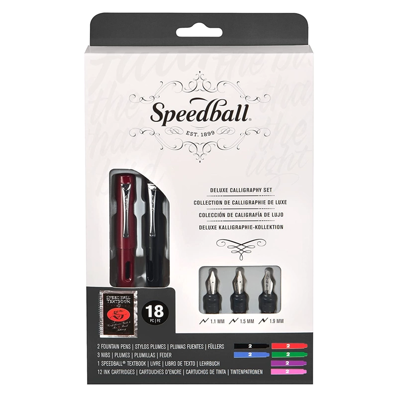 SET PLUMA FUENTE CALIGRAFICA SPEEDBALL (2 PLUMAS+ LIBRO) - 1